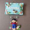 Boy on swing  Customized Name Plate Wall Hanging