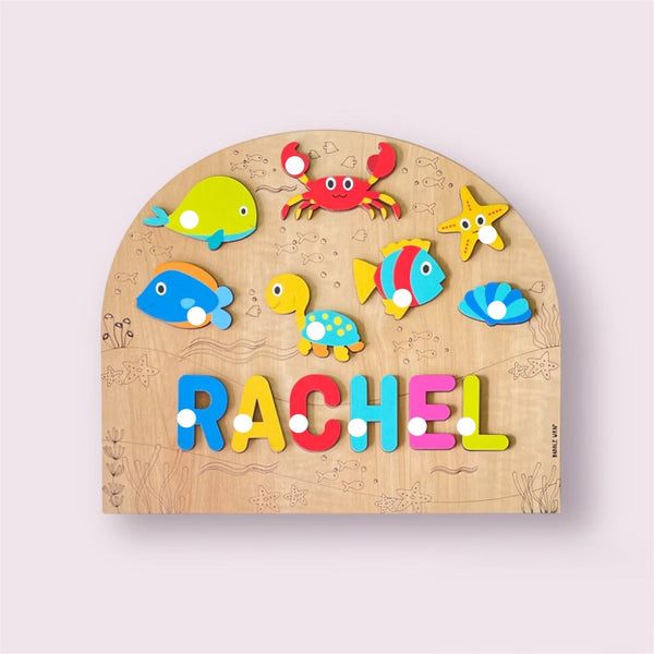 Personalised Wooden Name Puzzle- Sea Creatures