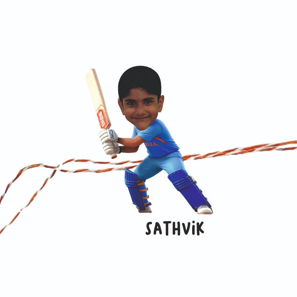 Personalised Caricature Rakhi - Cricket Craze