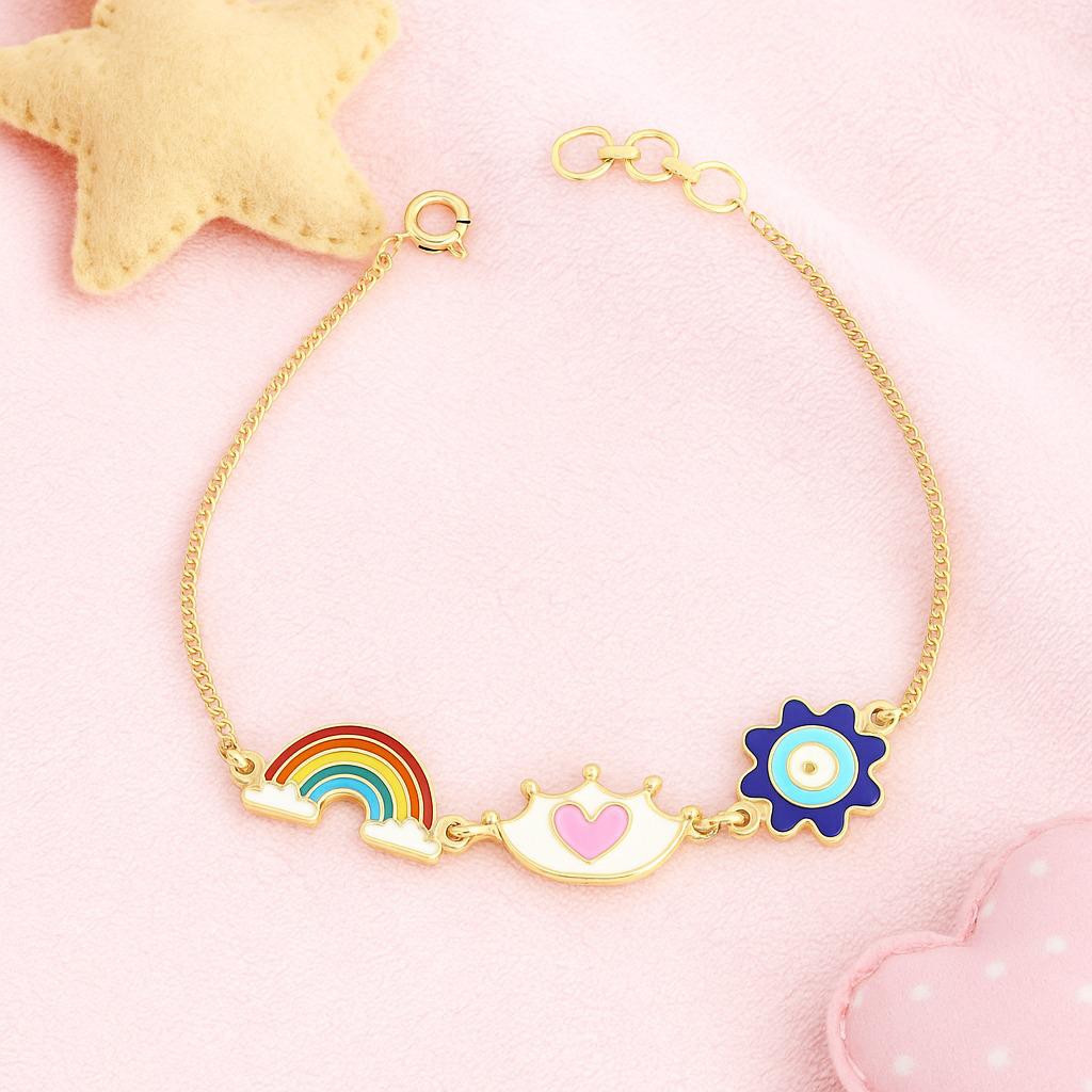 Triple Silver Charm Bracelet- Lil Heart