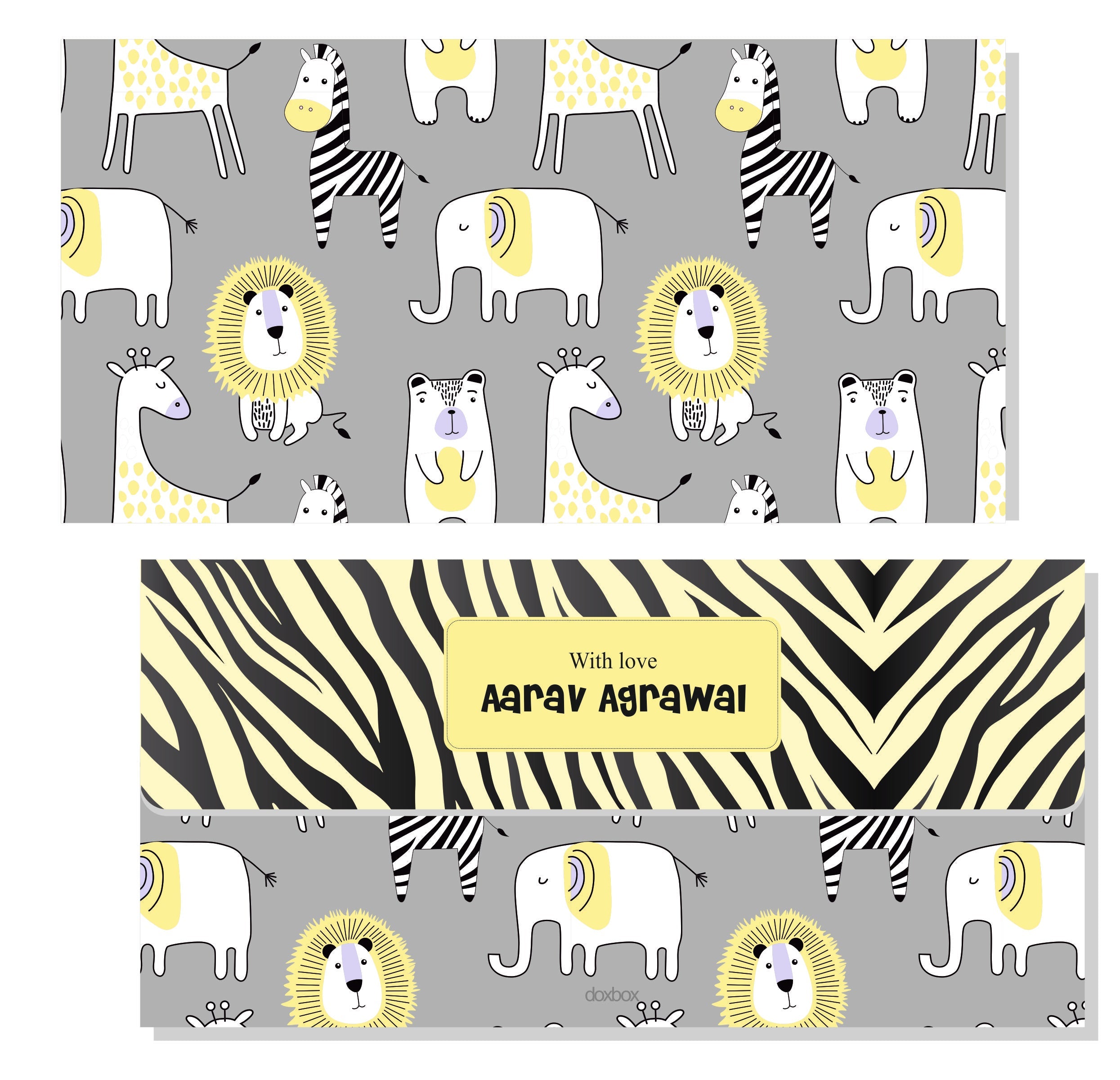 Customized Zebra Envelopes For Kids