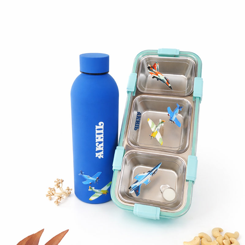 Aeroplane Blue Kids Tiffin Box