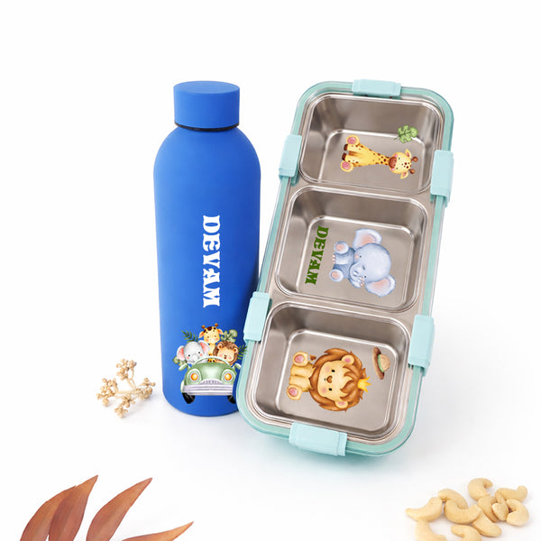 Animals Blue Kids Tiffin Box