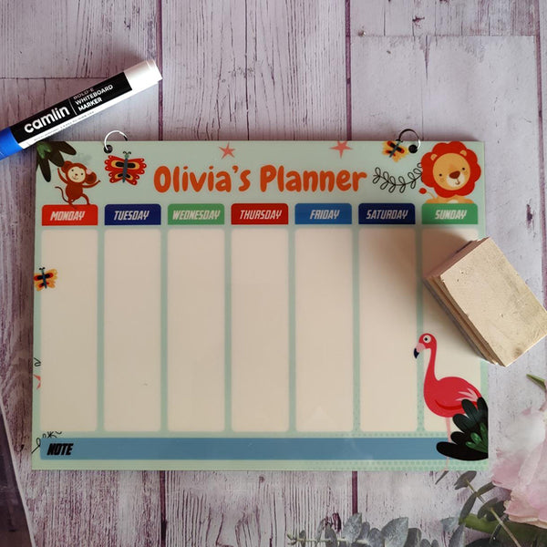 Customized Animals Kids Weekly Planner