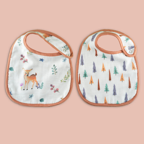 Enchanted Forest Organic Cotton Bibs -2 Pcs