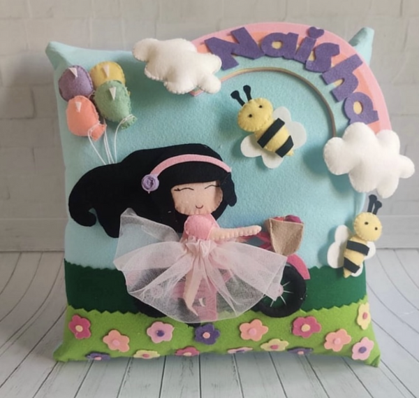 Customized 3D Felt Pillow For Kids-Garden