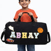 Black Personalized Kids Duffel Bag