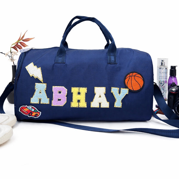 Blue Personalized Kids Duffel Bag