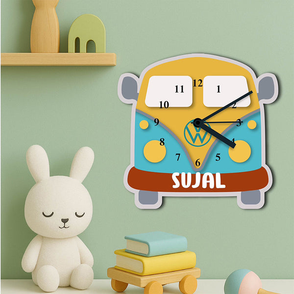 Customized Bus Home Decor Wall Clock