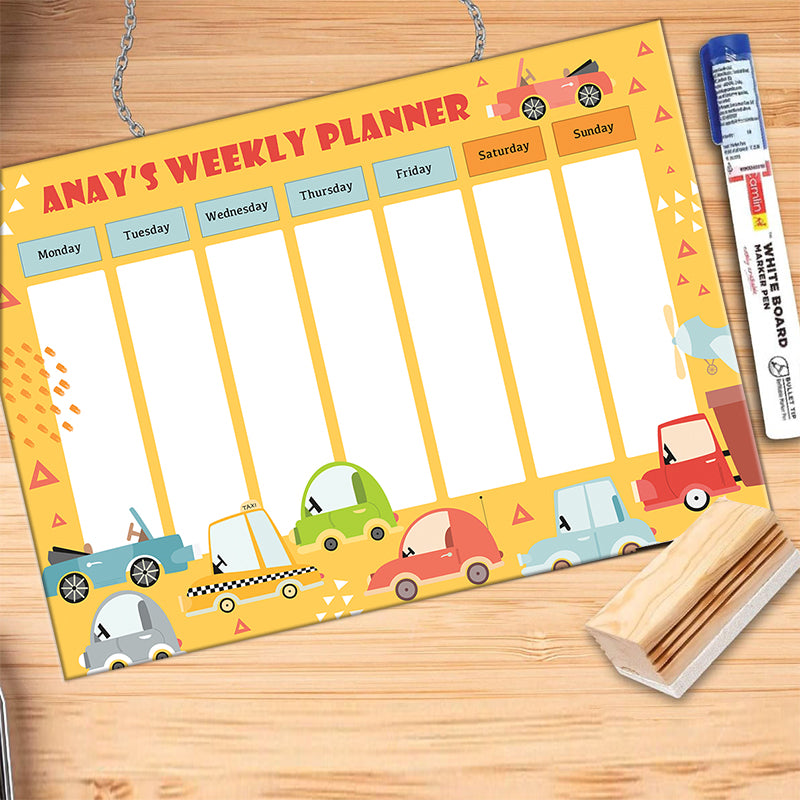 Customized Car Kids Weekly Planner