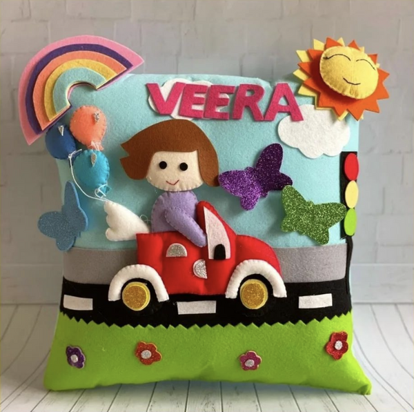 Customized 3D Felt Pillow For Kids-Car