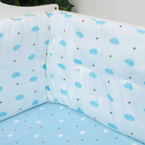 Blue Clouds Organic Cot Bumper/Pillow