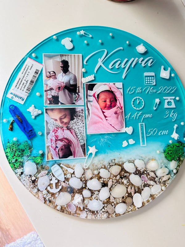 Birth Detail Resin Photo Frame-Sea