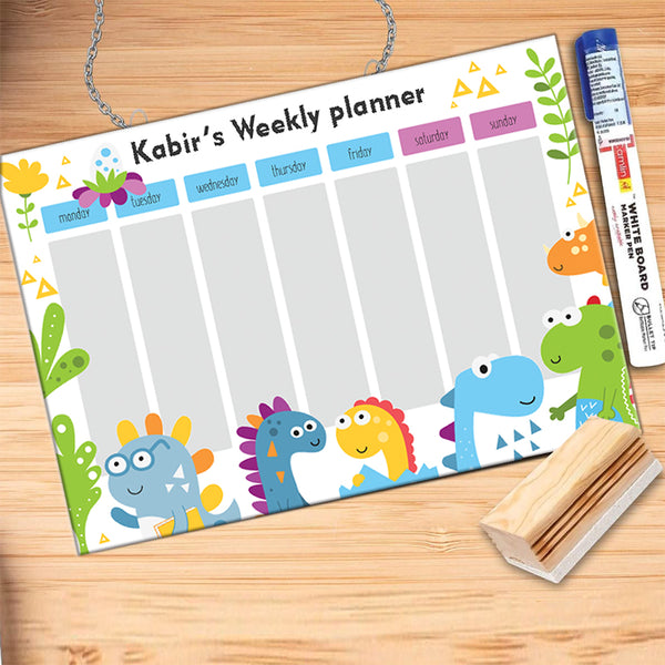 Customized Dino Kids Weekly Planner