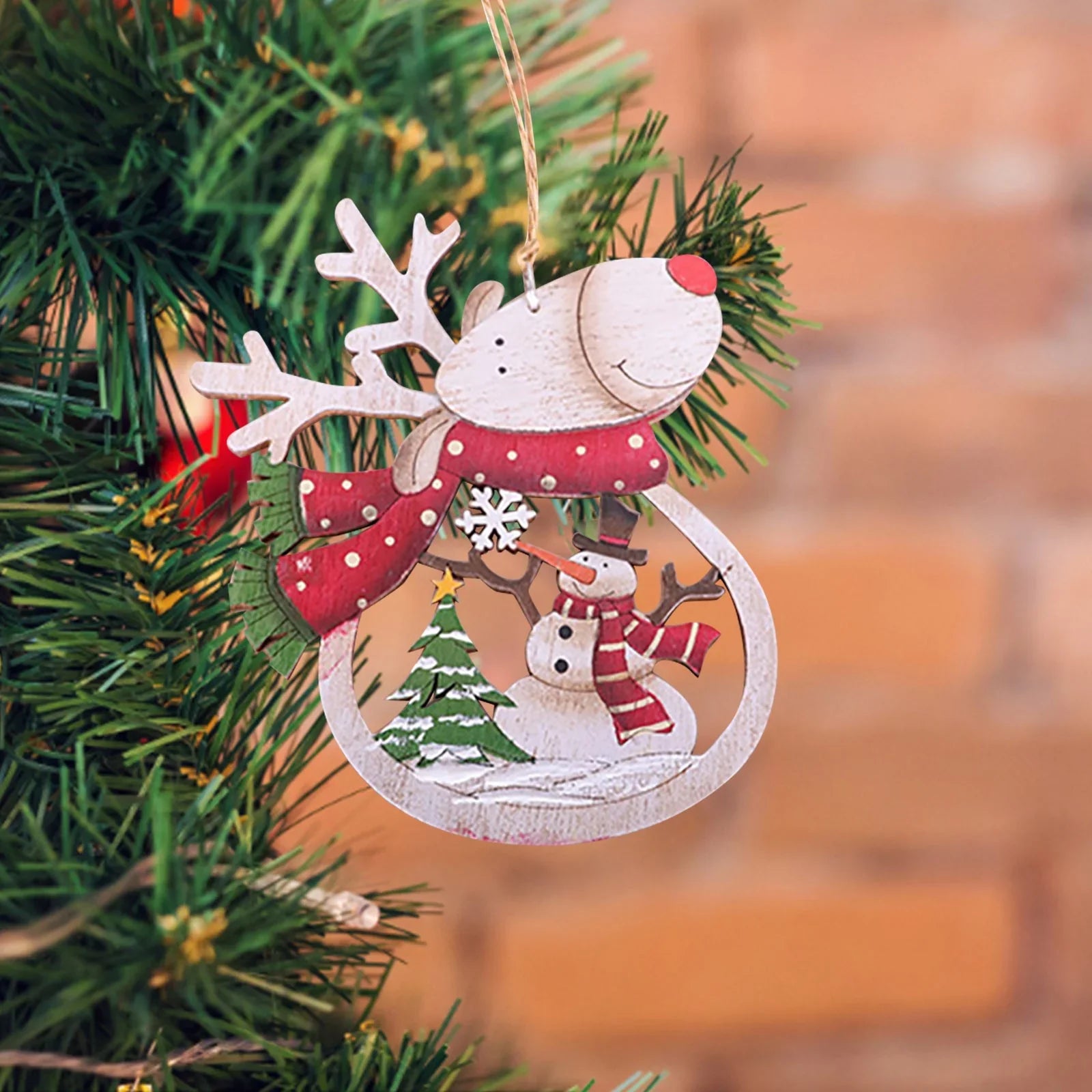 Rustic Rudolph Ornament - Santa