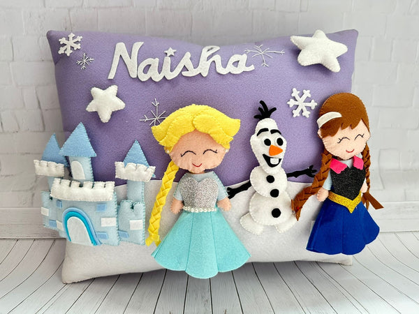 Customized 3D Felt Pillow For Kids-Frozen