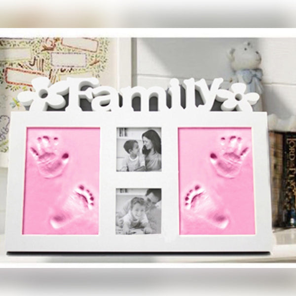 Family Hand and Foot Casting Photo Frame-Pink