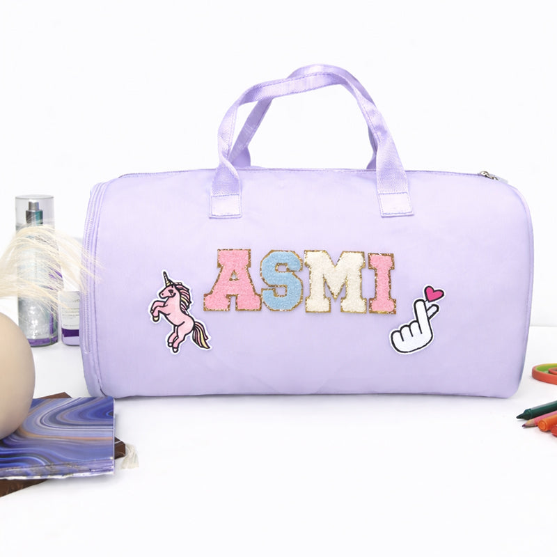 Lavender Personalized Kids Duffel Bag