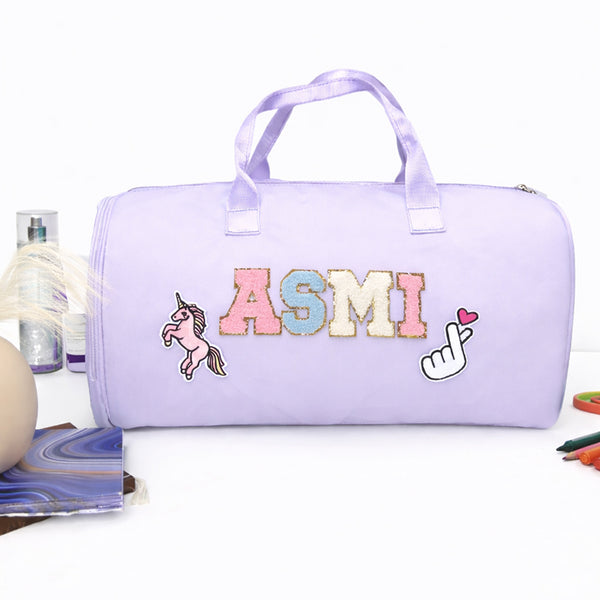 Lavender Personalized Kids Duffel Bag