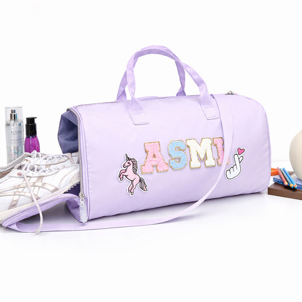 Lavender Personalized Kids Duffel Bag