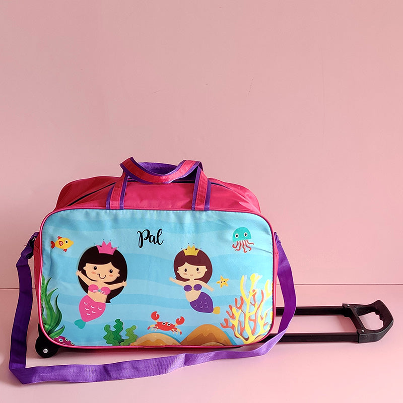 Customized Mermaid Kids Trolley Bag For Kids