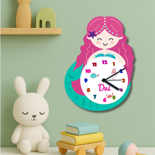 Customized Mermaid Home Decor Wall Clock