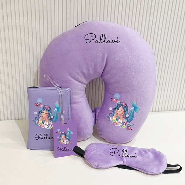 Personalized Mermaid Kids Neck Pillow Set-4