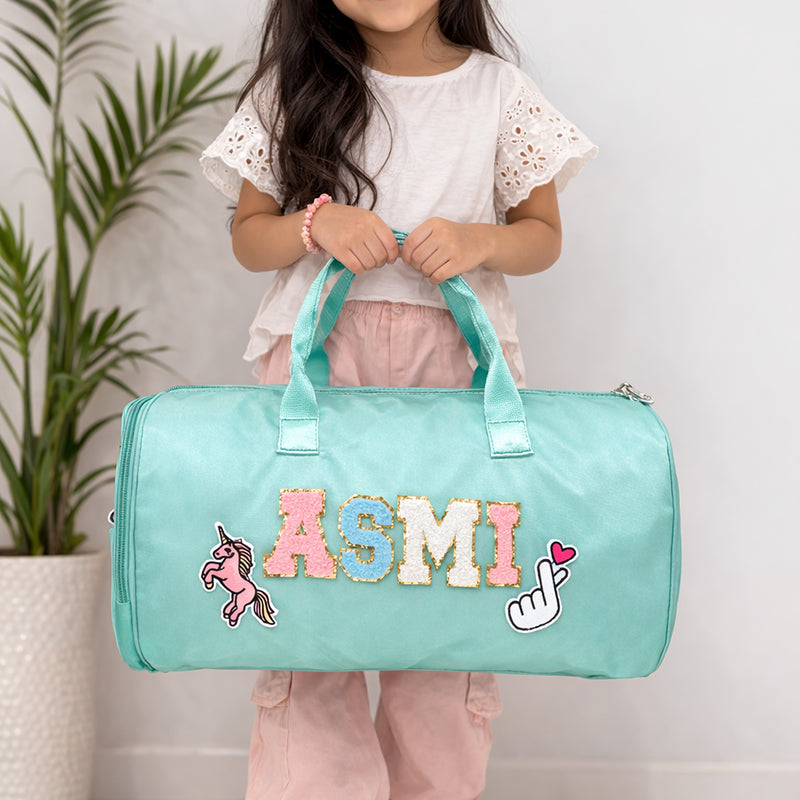 Mint Personalized Kids Duffel Bag