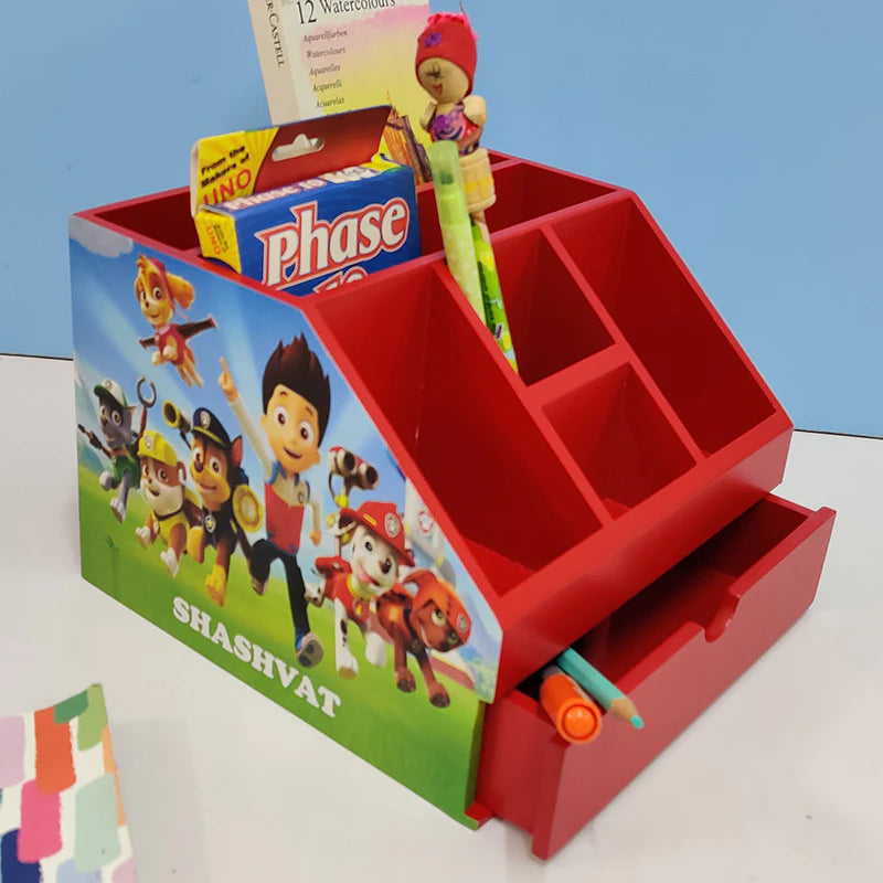 Stationery Stand With Drawer - Paw For Kids