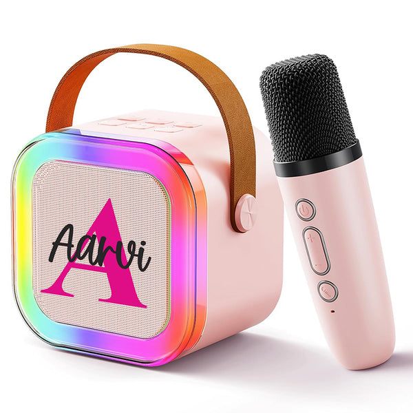 Customized Wireless Kids Karoke With Mic-Peach