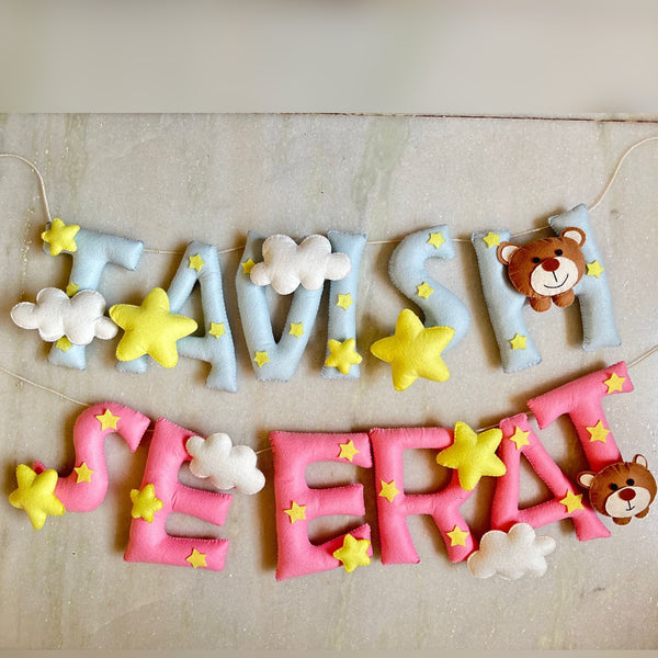 Teddy Toy Customized Name Plate Wall Hanging