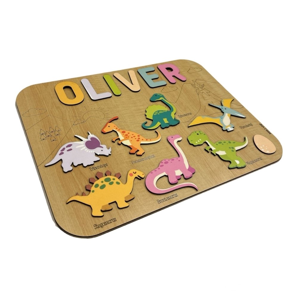 Personalised Wooden Name Puzzle- Dinosaurs