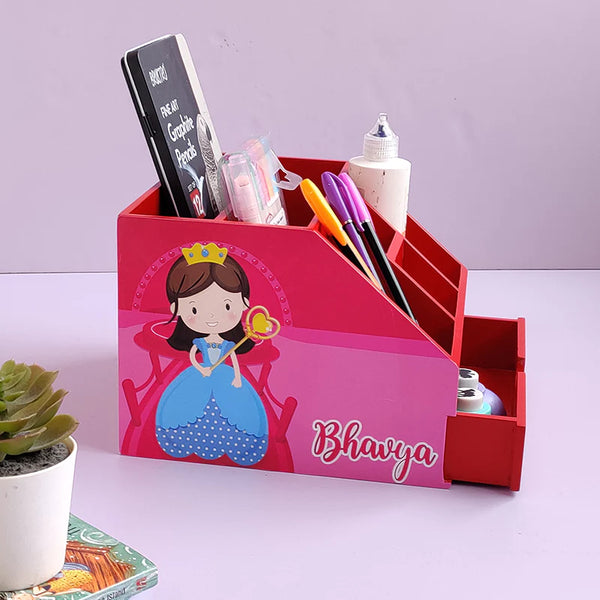 Stationery Stand With Drawer - Princess For Kids