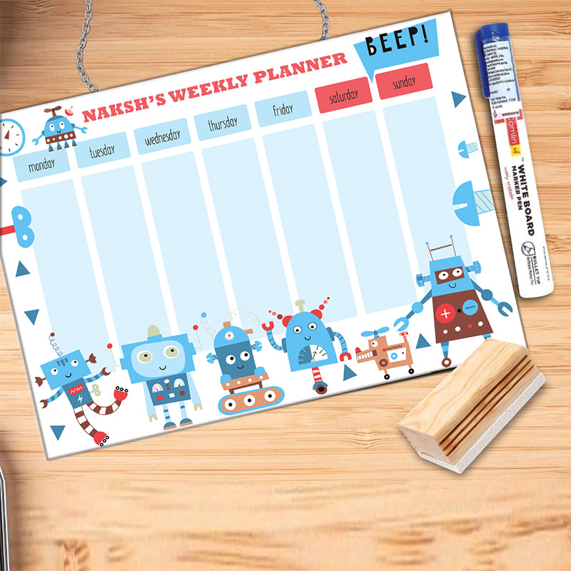 Customized Robot Kids Weekly Planner