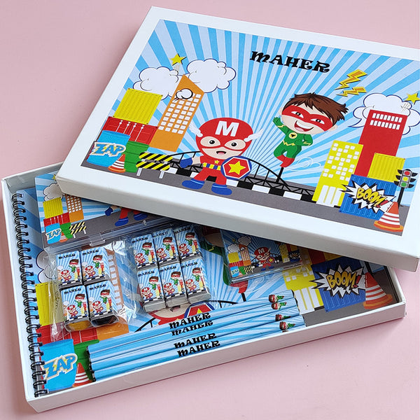 Superhero Personalized Stationery Box Return Gift For Kids