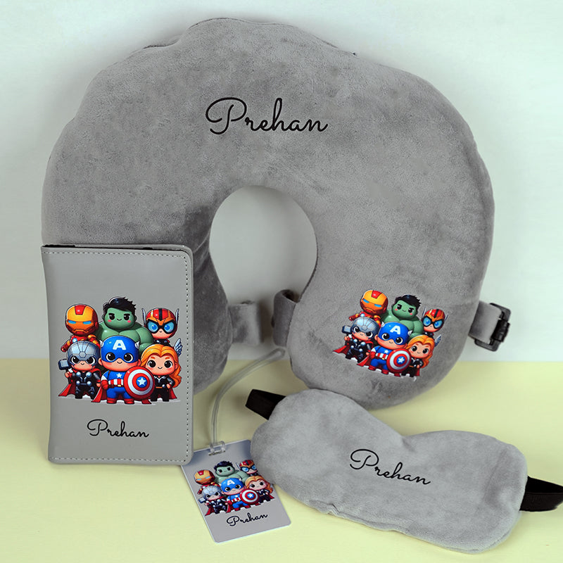 Personalized Superhero Kids Neck Pillow Set-4