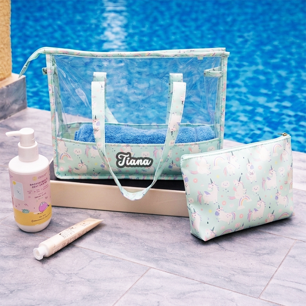Unicorn Personalized Swim Bag With Pouch