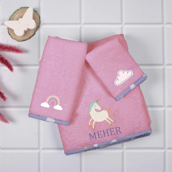 Unicorn Customized Baby Bath Towel 