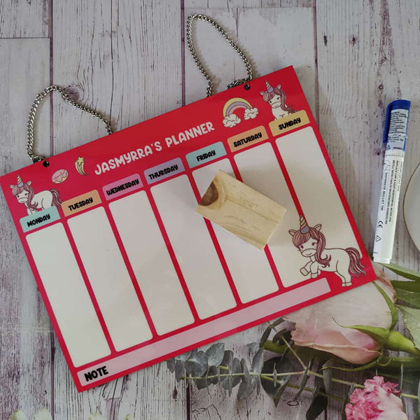 Customized Unicorn Kids Weekly Planner
