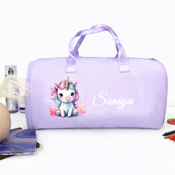 Unicorn Personalized Kids Duffel Bag