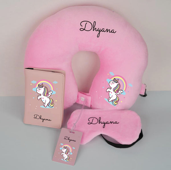 Personalized Unicorn Kids Neck Pillow Set-4