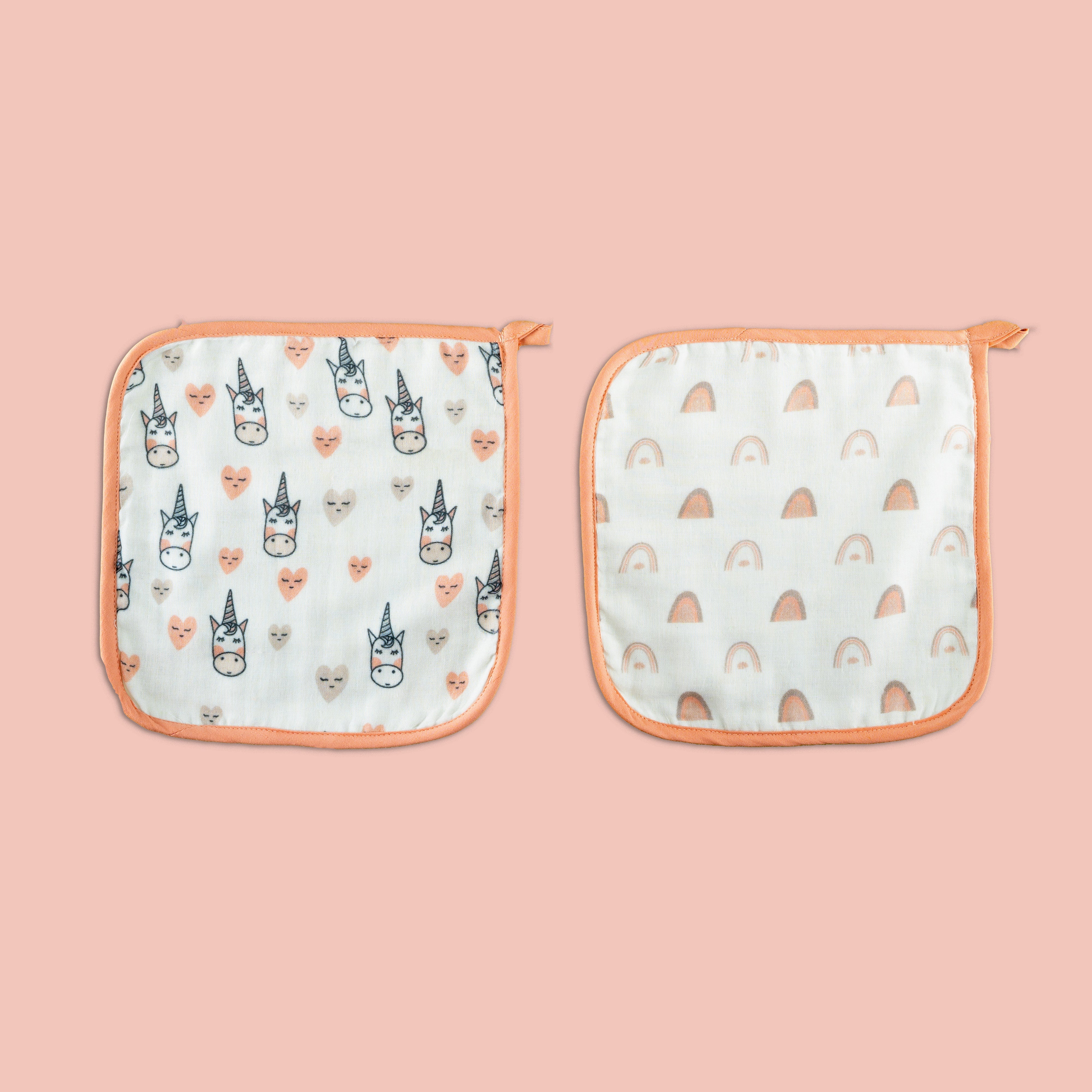 Unicorn Dreams Organic Wash/Burp Cloth -2 Pcs