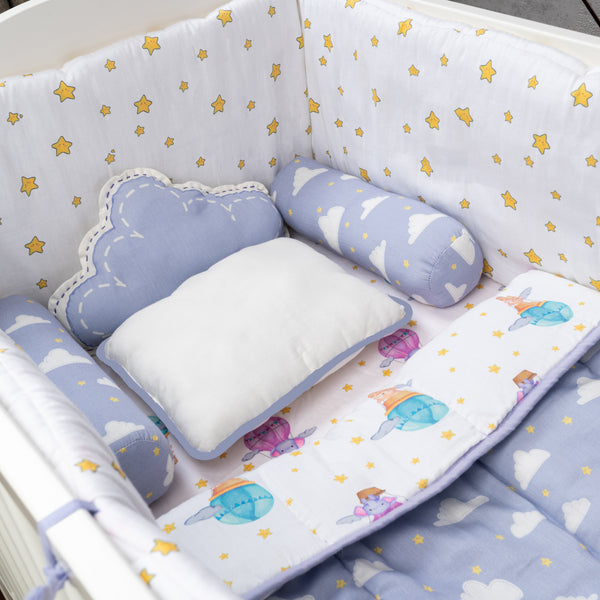 Sky Is The Limit Cot Bedding Set-5 Pcs