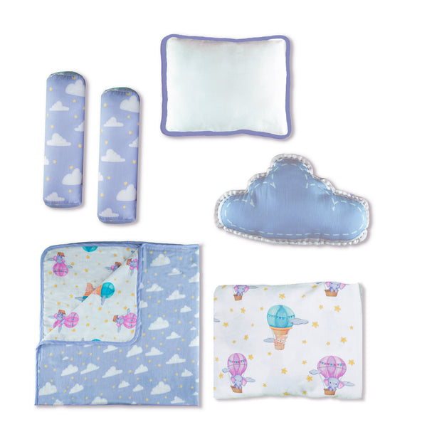 Sky Is The Limit Cot Bedding Set-5 Pcs