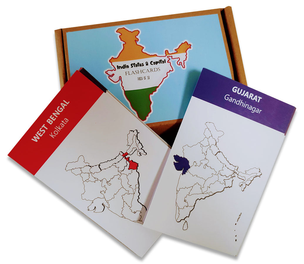 Indian States and Capital Flash Cards