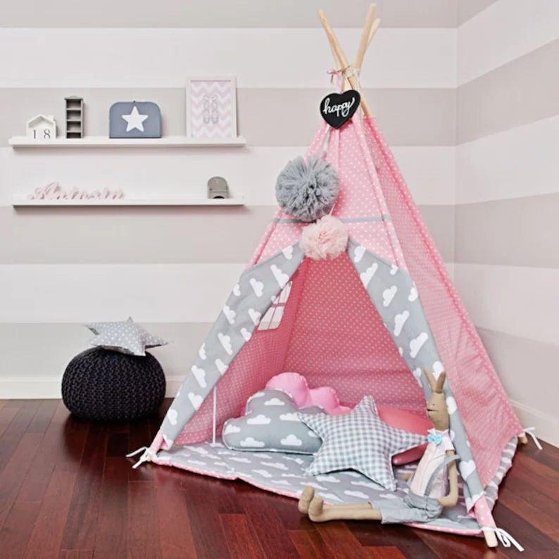 Pink Candy Teepee Play Tent