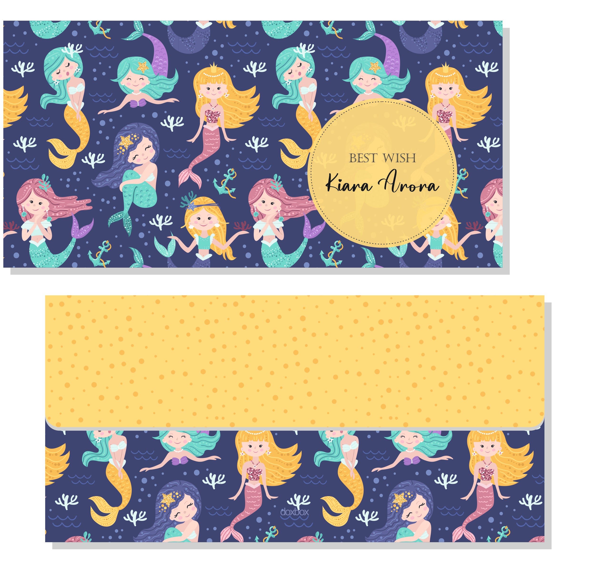 Customized Mermaid Envelopes For Kids