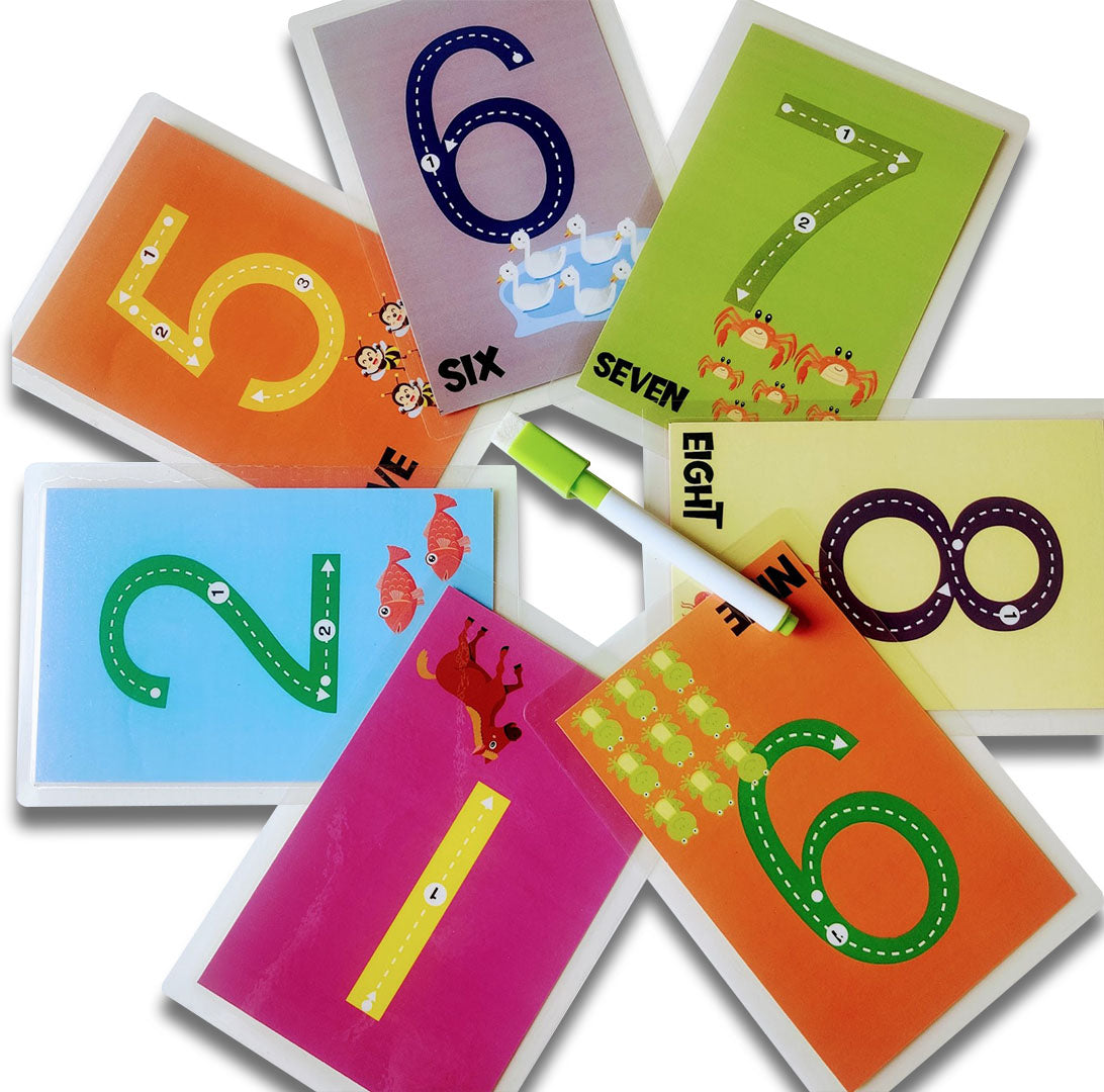 Rewritable Flash Cards/Tracing Mats - Numbers For Kids