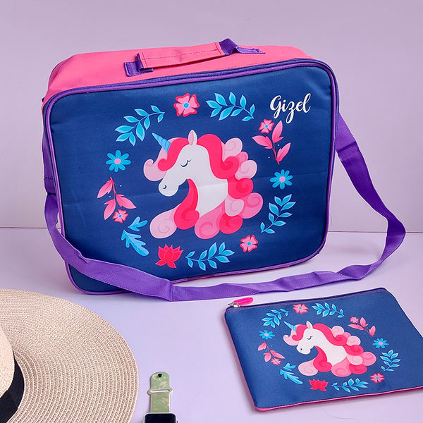 Customized Unicorn Kids Bag With Pouch For Kids